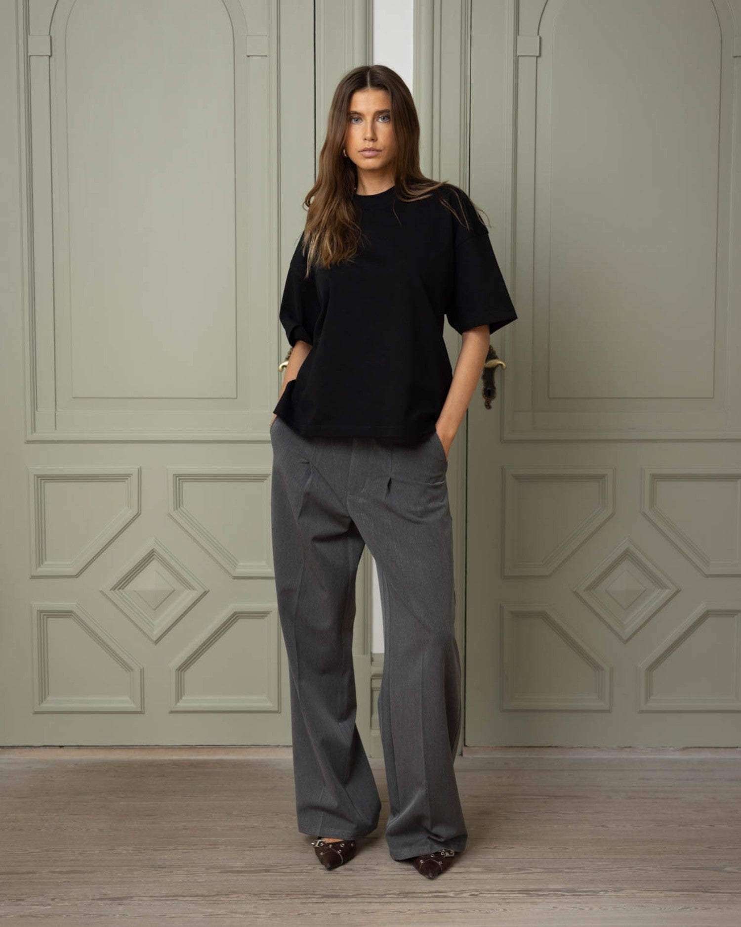 Blank T-shirt Black dame